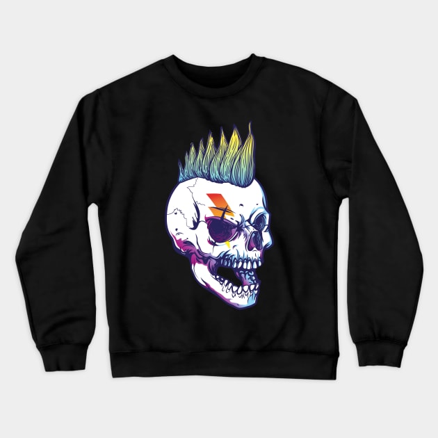 Rock Skull Punk Crewneck Sweatshirt by madebyTHOR